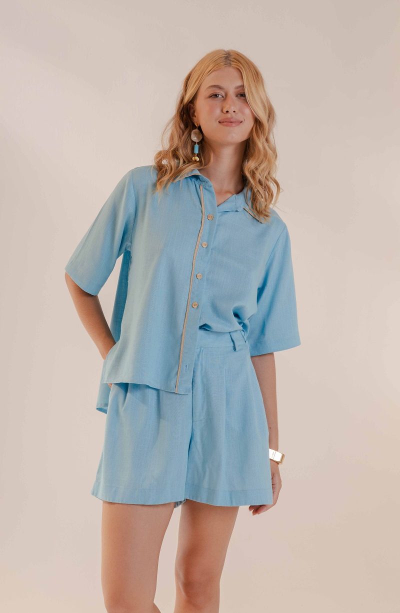 camisa sossego azul aura