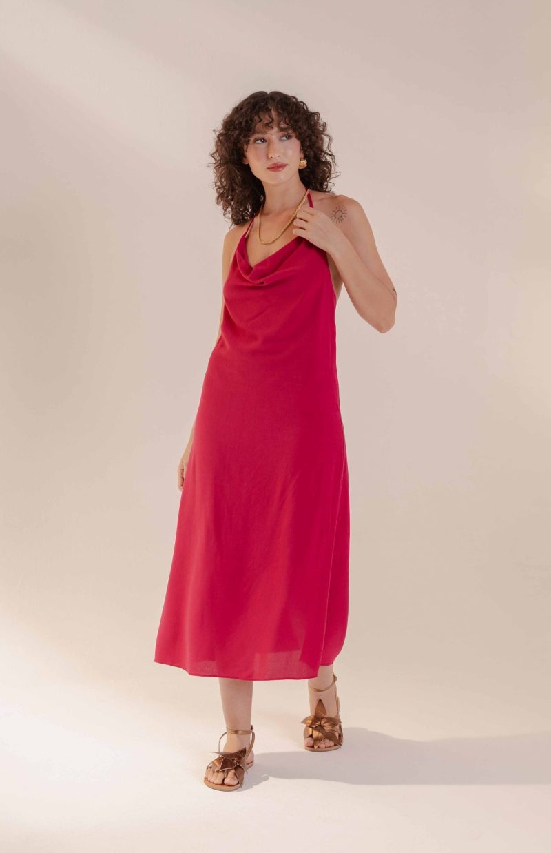 vestido cascais fuchsia