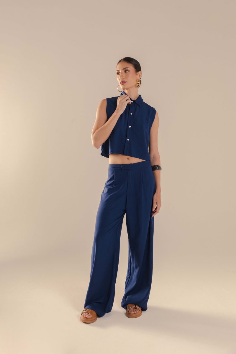 camisa capri azul náutico
